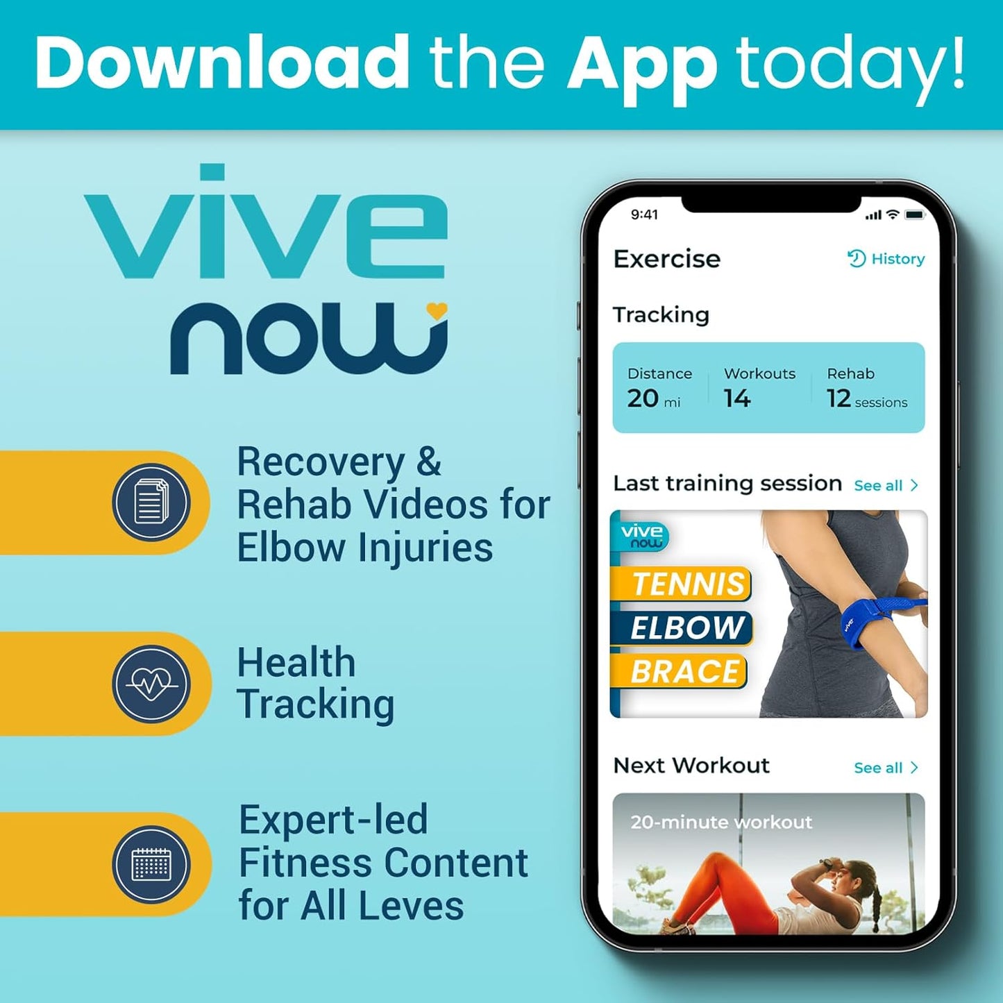 Vive Tennis Elbow Brace for Men & Women 2 Pack - Tendonitis Elbow Brace for Bursitis, Golfers Elbow, Medial Epicondylitis, Arthritis & Pain Relief - Arm Support Band, Adjustable Forearm Pain Relief