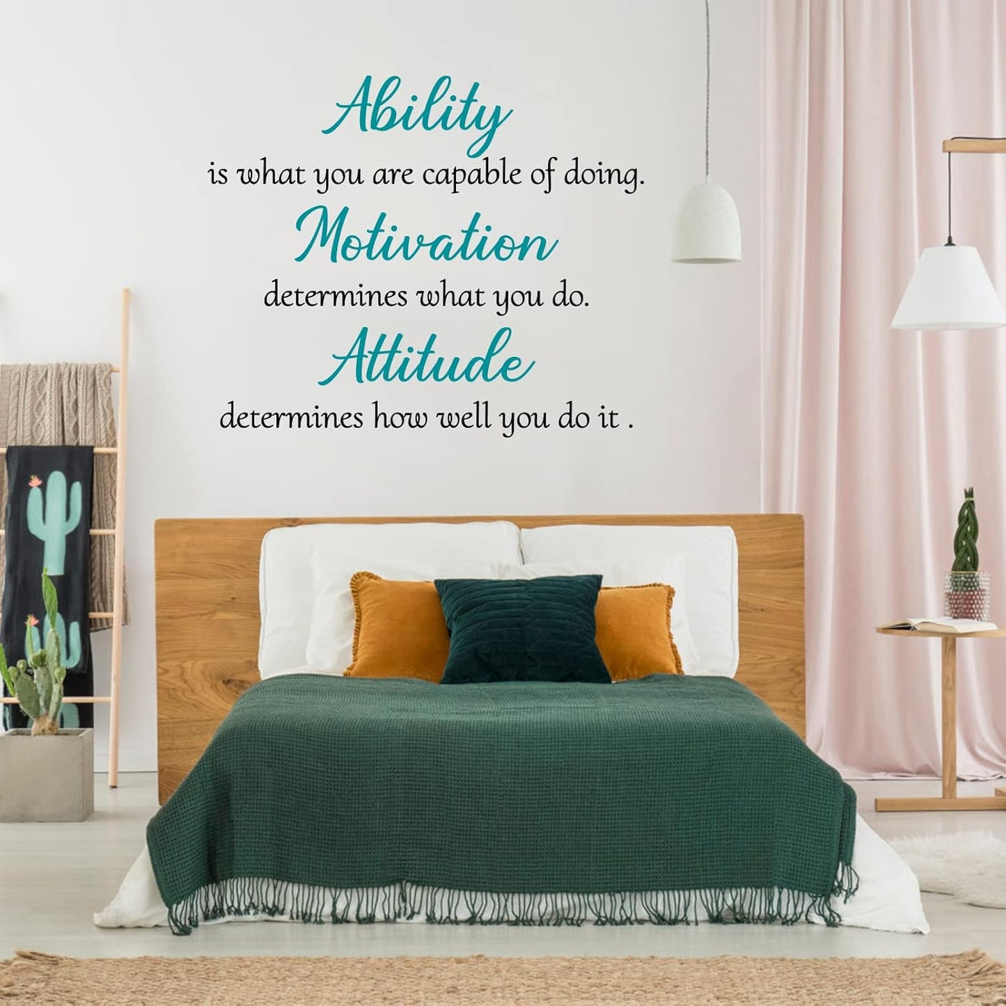 3 Sheets Vinyl Wall Quotes Stickers,Inspirational Saying Wall Decals Ability Motivation Attitude Quotes Stickers for Home Office School Classroom Teen Dorm Room