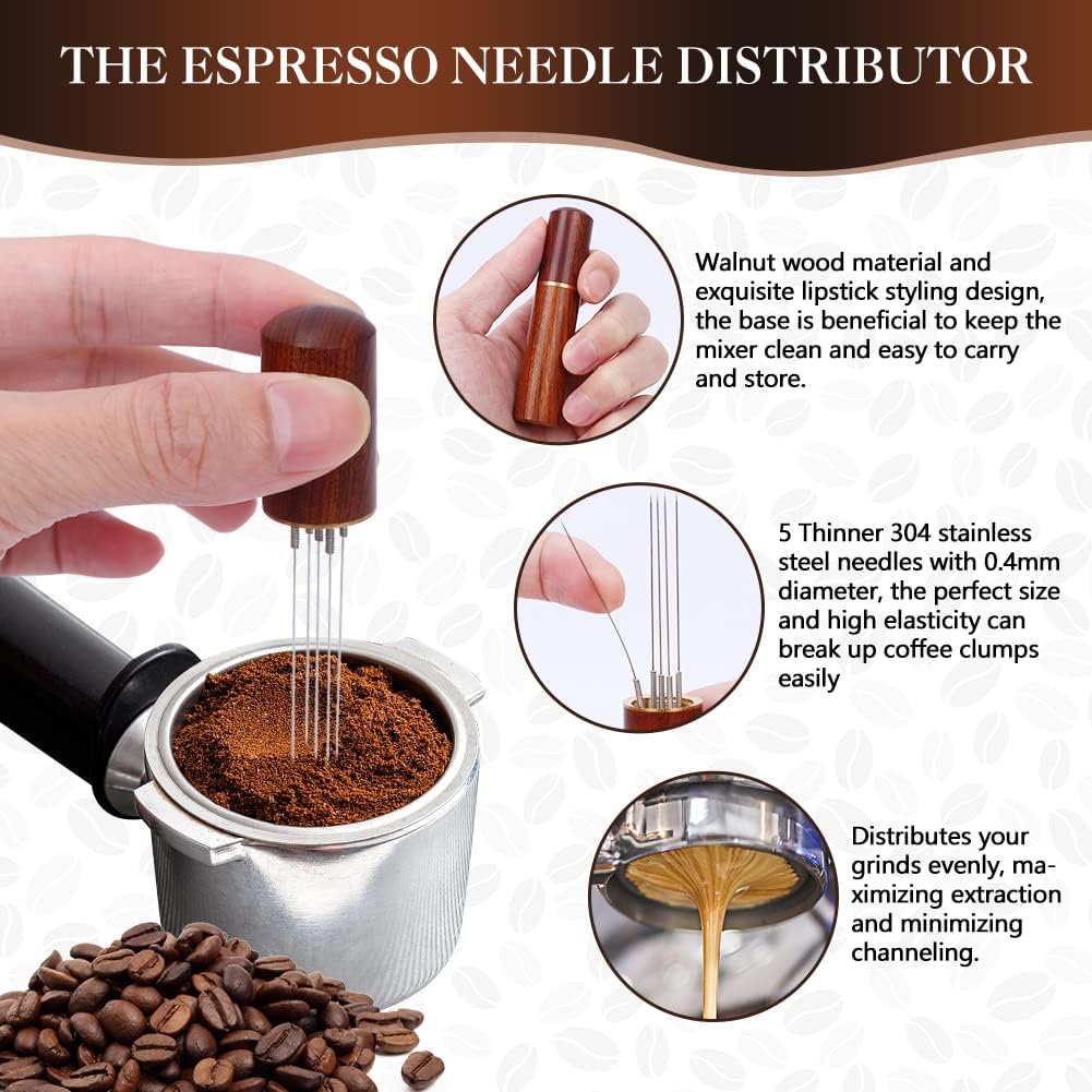 Y-Step 23 PCS Coffee Tamper Set, Espresso Accessories Kit Barista Kit, with Espresso Tamper 51mm, Coffee Stirrer, Frothing Pitcher, Tamper Mat, Latte Art Pen, Sandalwood Tamper for Espresso Machine
