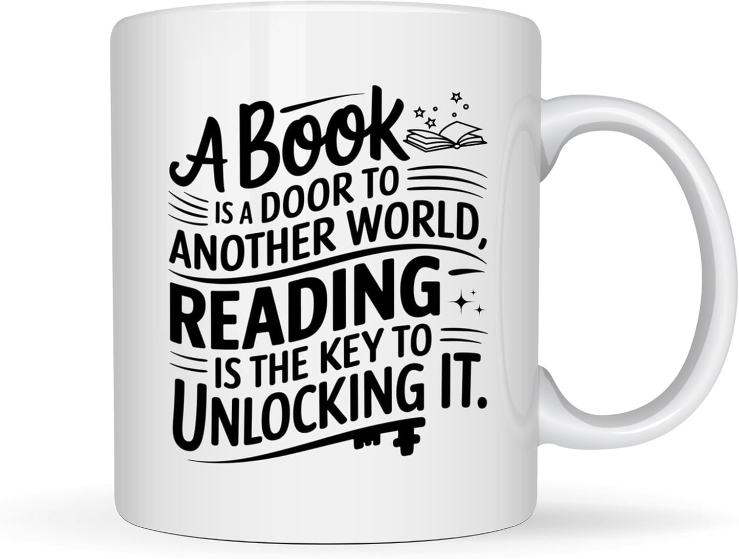 Book Lover Coffee Mug 11oz White - Book Door - Gift for Bookworm Reader Reading Lover Bookish Women