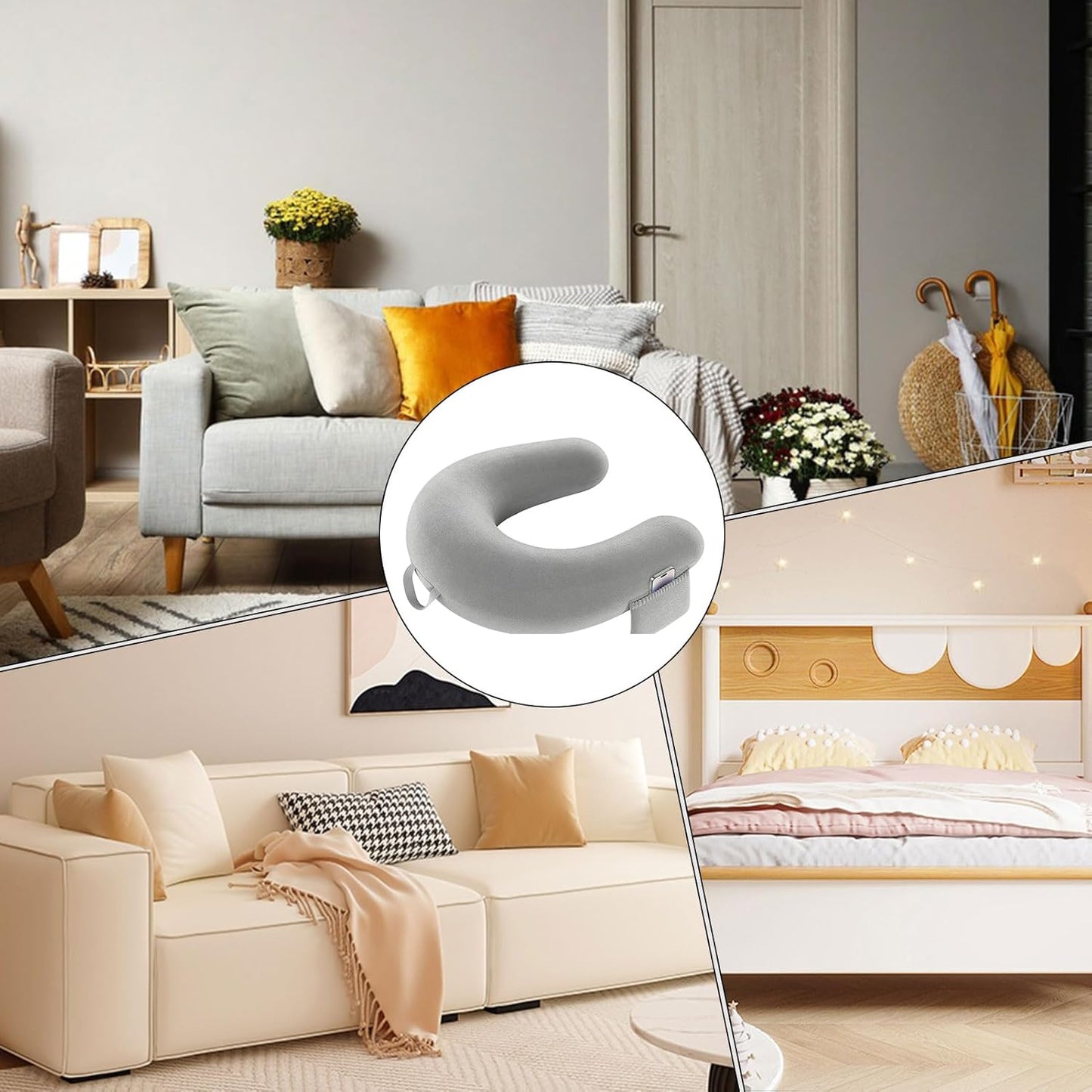 Reading Lap Pillow - U Shape Cushion,Bed Chair Pillow,for Adults Elbow Rest Reduces Fatigue Desk Couch Floor Sofa Sitting Working Crocheting Writing