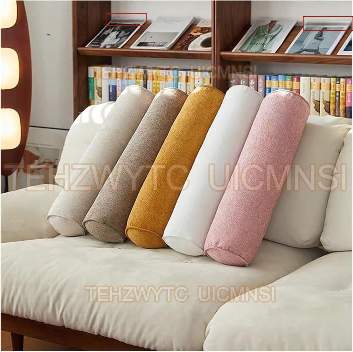 Round Cervical Roll Cylinder Bolster Pillow 52/16/24/31/39/47/59/72in with Removable Washable Cover, Full Moon Bolster for Head, Neck, Back, and Legs(7,15x70cm/6x27.5in)