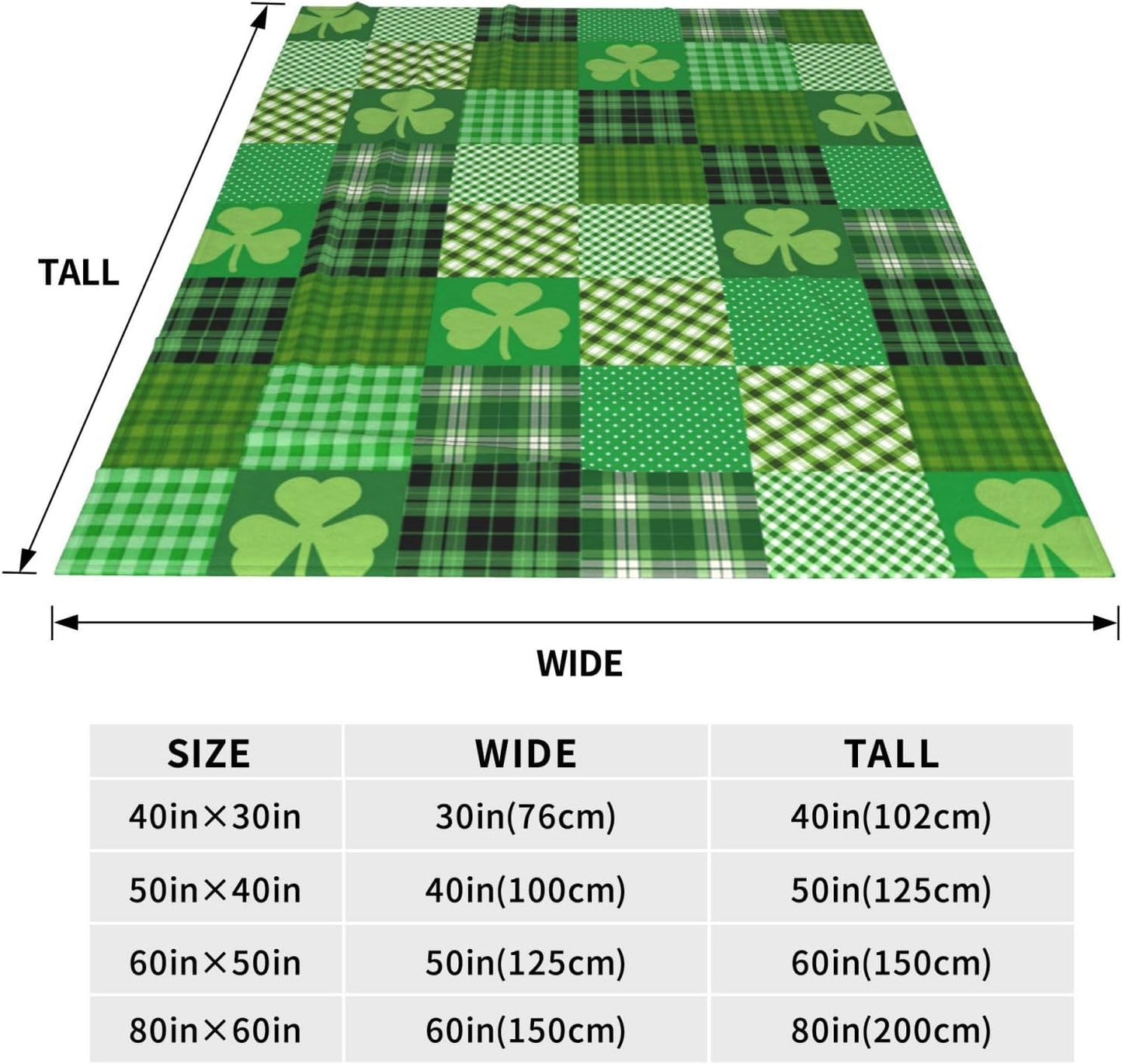 St Patricks Day Blanket Flannel Throw Blankets for Kids for Women Super Soft Fleece Throw Blanket St.Patrick's Day Gift Decorations Blanket for Bed, Sofa, Couch, Travel Blankets 40"x30"