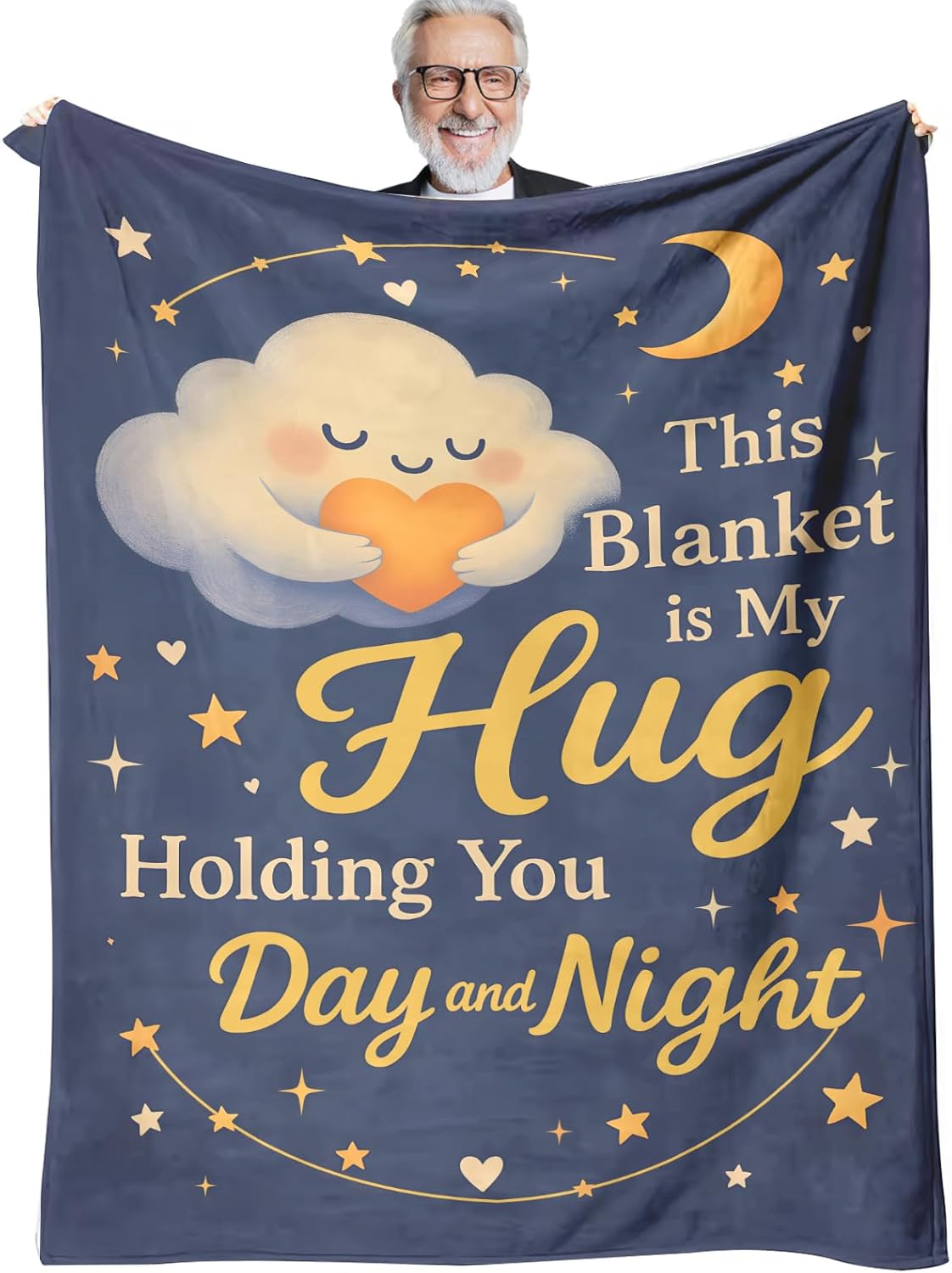 Hug Blanket Gift - This Blanket is My Hug Day & Night, Get Well Gifts and Thinking of You, Feel Better Recovery, Long-Distance Support, 50'' x 60'' Throw for Women Men Friends