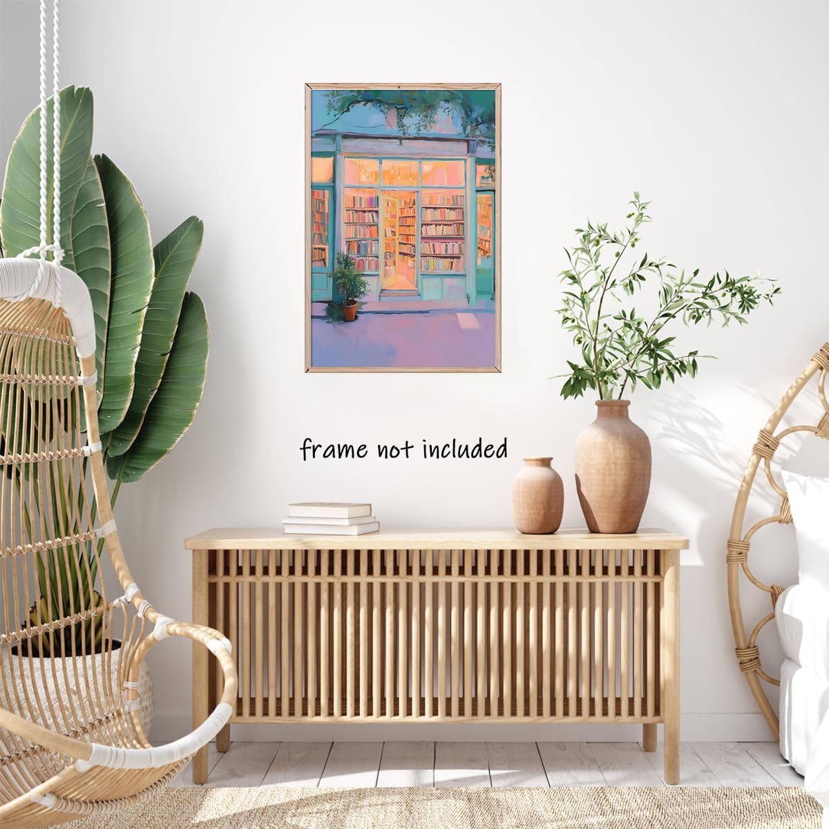 Medpol Boho Reading Nook Wall Art Minimalism Literary Wall Decor Book Lover Gift Vintage Literary Print Cozy Bookstore Canvas Art Poster for Living Room Study Decor Aesthetics Unframed8x12inch