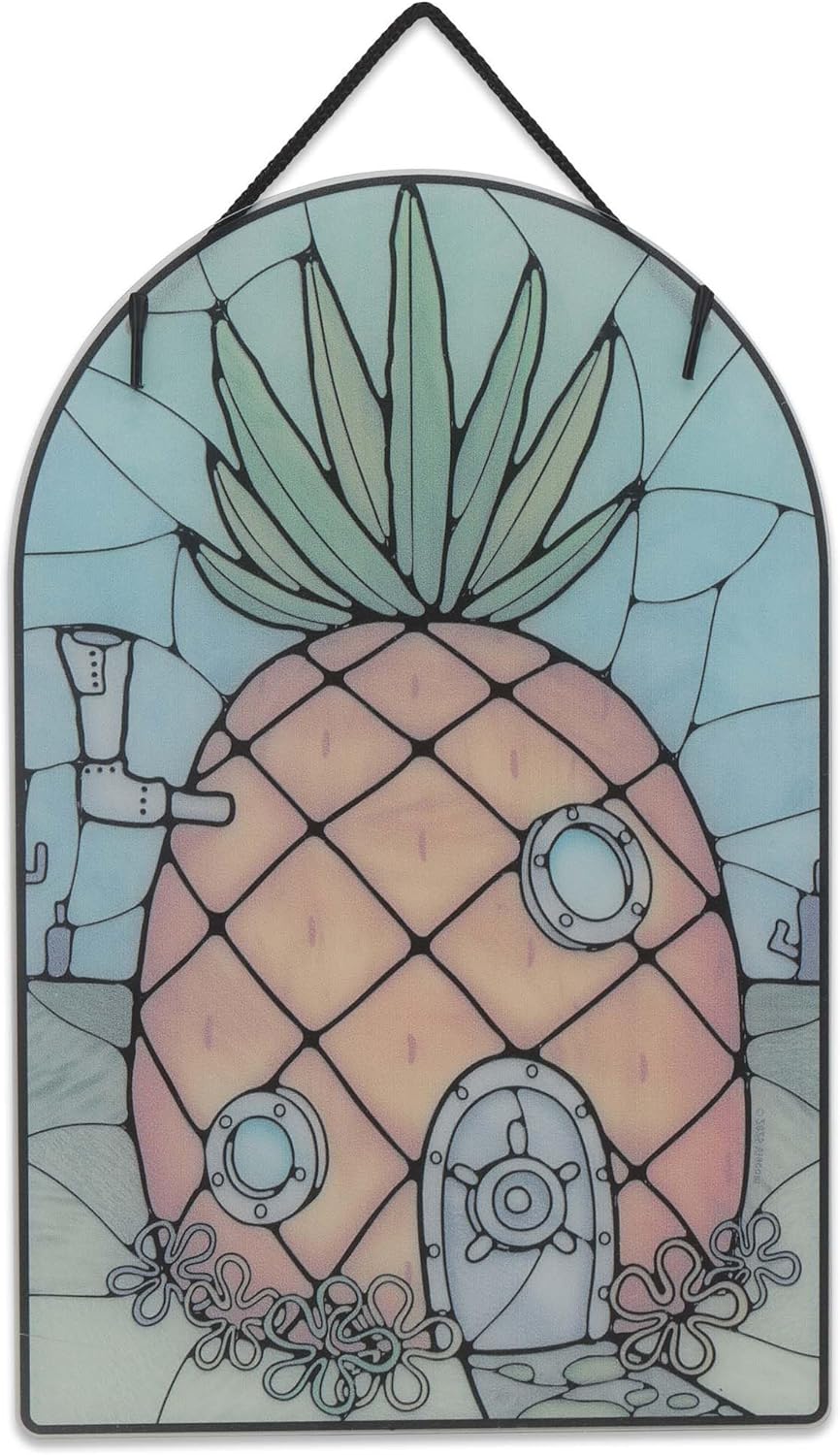 SpongeBob SquarePants Pineapple House Hanging Acrylic Wall Decor - Fun SpongeBob Sign for Bedroom or Office