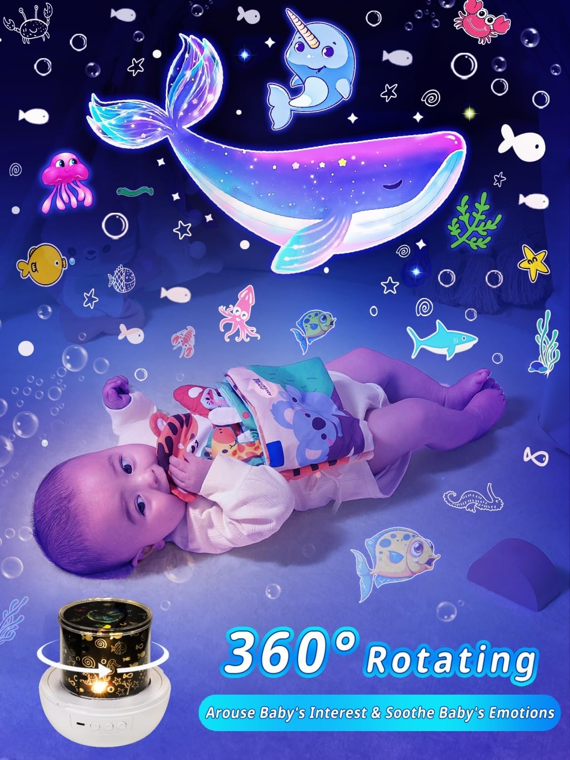 21 Sets of Films, Projector Night Light for Kids, Light Projector for Kids Room, Ceiling, Star Galaxy Projector with 360° Rotation Dimmable for Baby Girls, Birthday, Christmas, Nursery, Room Decor