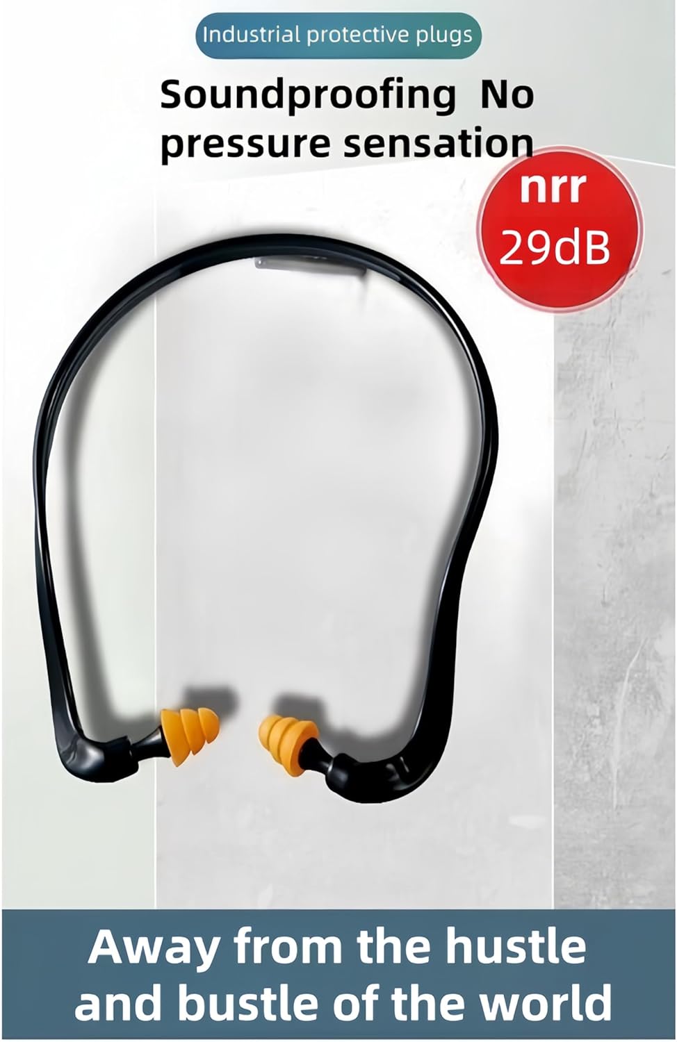 3-Pack Banded Earplugs for Shooting, 29dB NRR Noise Cancelling for Sleep/Work/Concerts - Reusable Silicone Ear Plugs for Hearing Protection, Swimming & Construction (Lightweight, Non-Slip Design)