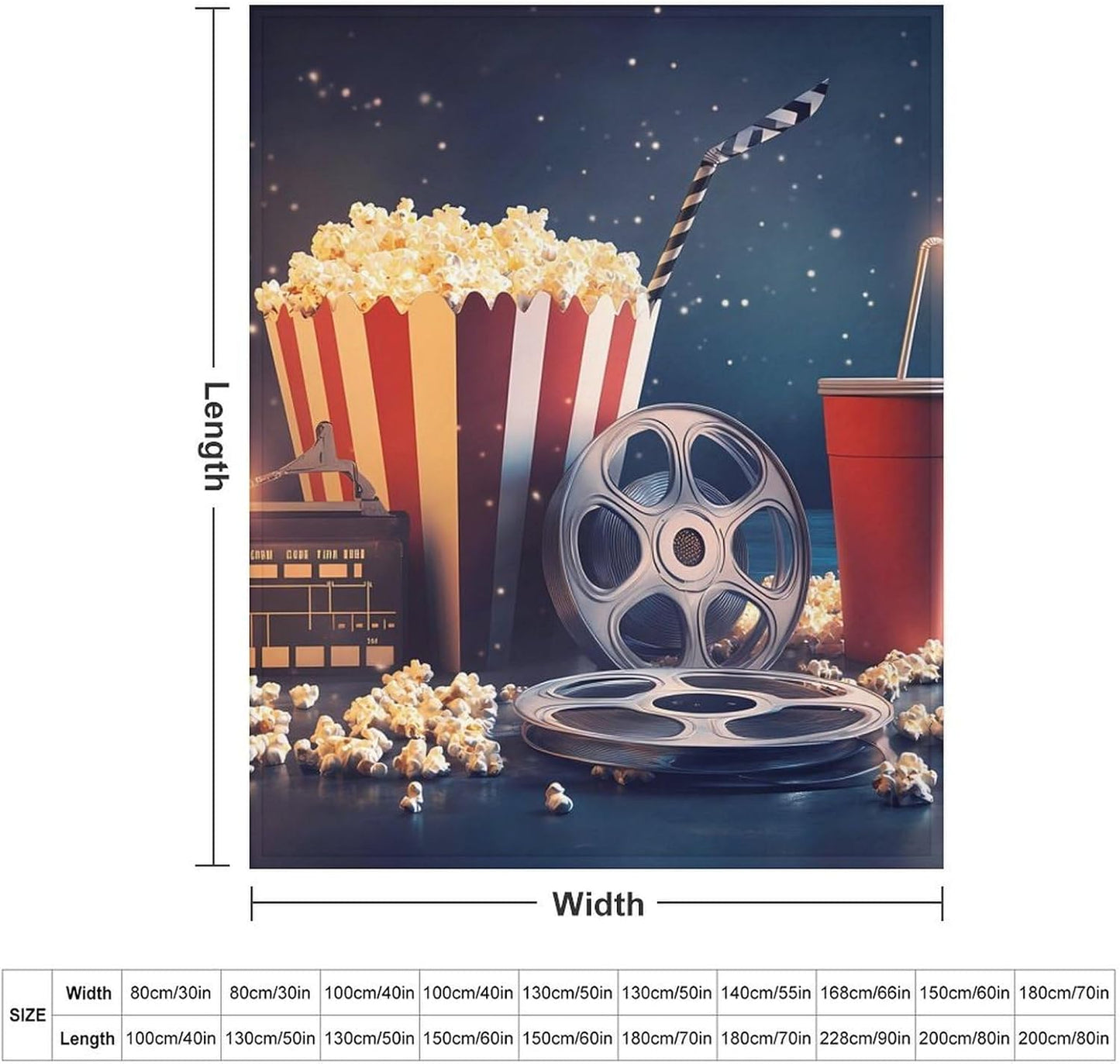 Movie Theater Throw Blanket for Couch Bed Plush Cozy Fuzzy Flannel Blanket for All Season 40"x50"