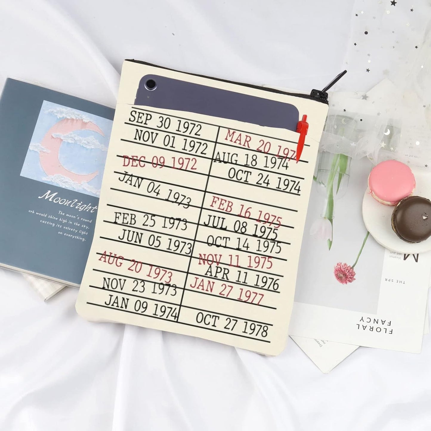 Library Book Date Due Book Sleeve Gift Book Bag Gift for Book Lover Librarian Gift Bookish Gift (Date Due)