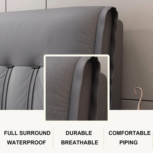 King Size Upholstered Wedge Pillow Support Backrest Cushion,Bedside Headboard Cushion Reading Pillow Removable Cover(Size:No headboard 78.7"/200cm,Color:B)