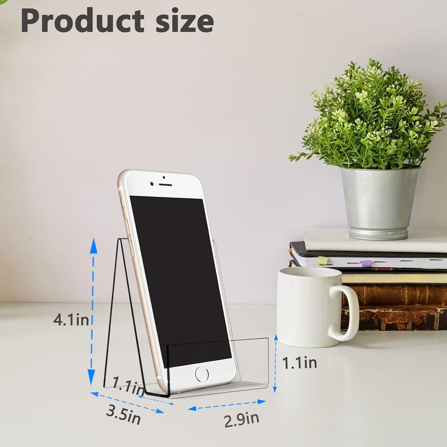 4PCS 4" x 3" Acrylic Book Display Stand Clear Easel with Ledge Tablet Holder for Displaying Books, Pictures, Notebooks, CDs, Artworks, etc (Small(4 Pack))