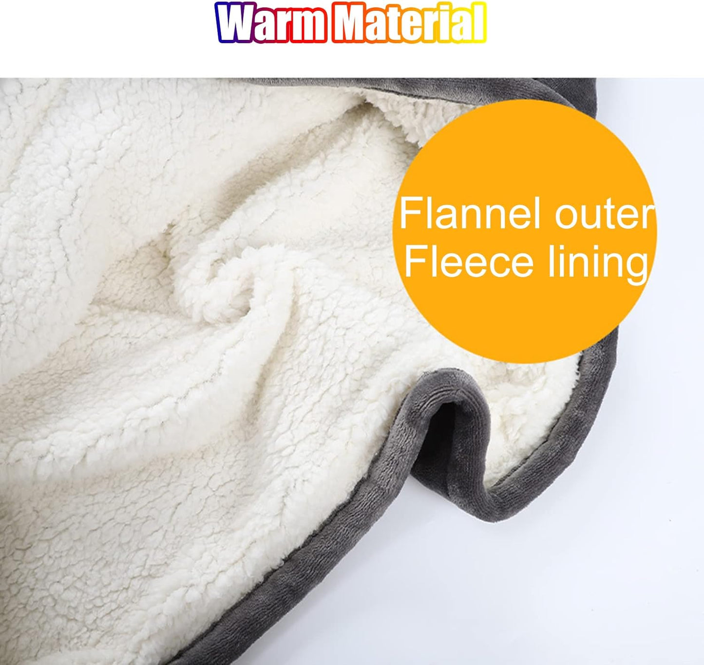 WOOLALA USB Heated Wearable Blanket, Oversized Lazy Hoodie with Large Heating Area on Back Cozy Sherpa Sweatshirt