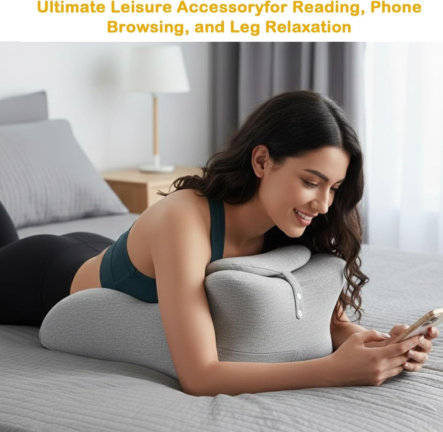 Memory Foam Ergonomic Wedge Pillow & Reading Pillow – Orthopedic Support for Neck, Back & Legs – Ideal for Sleeping, Elevating & Pressure Relief – Removable Washable Cover