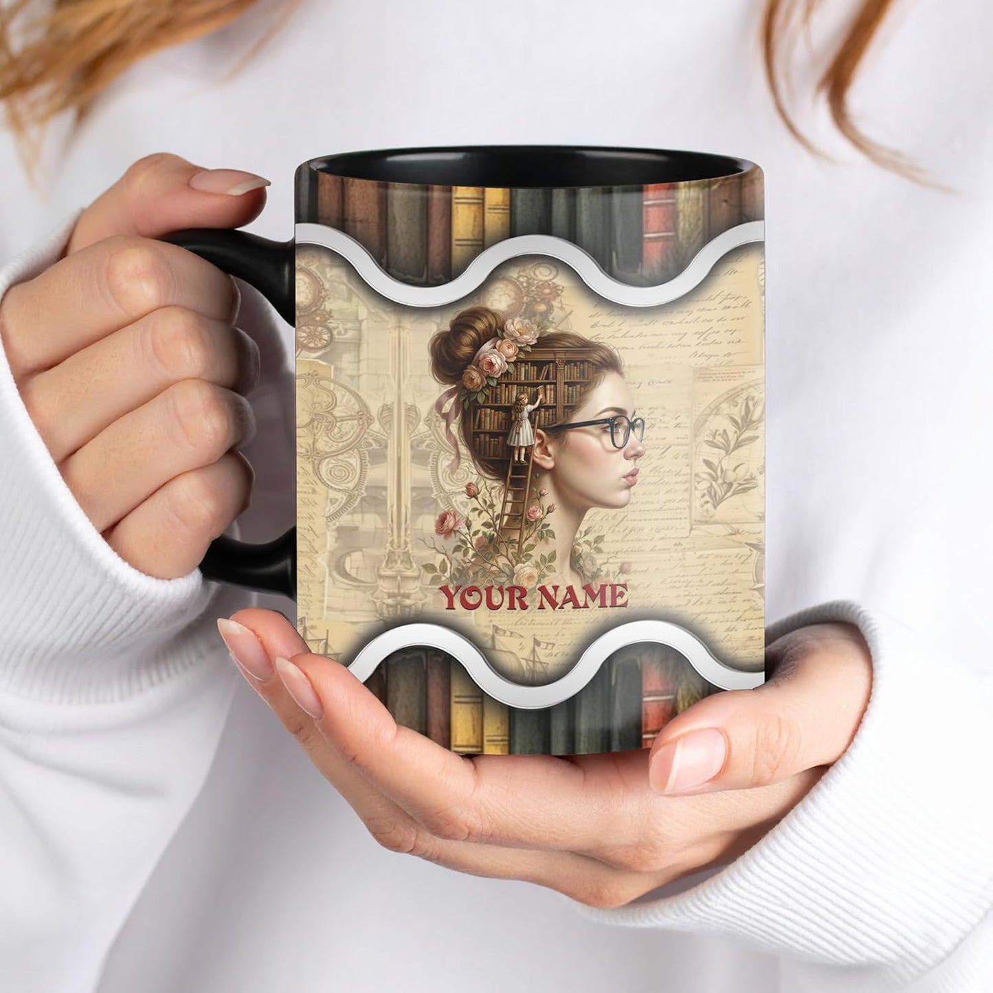 ThangPham Shop Personalized Book Lover Changing Accent/Color Coffee Mug (11oz,15oz) – Book Theme Ceramic Mug
