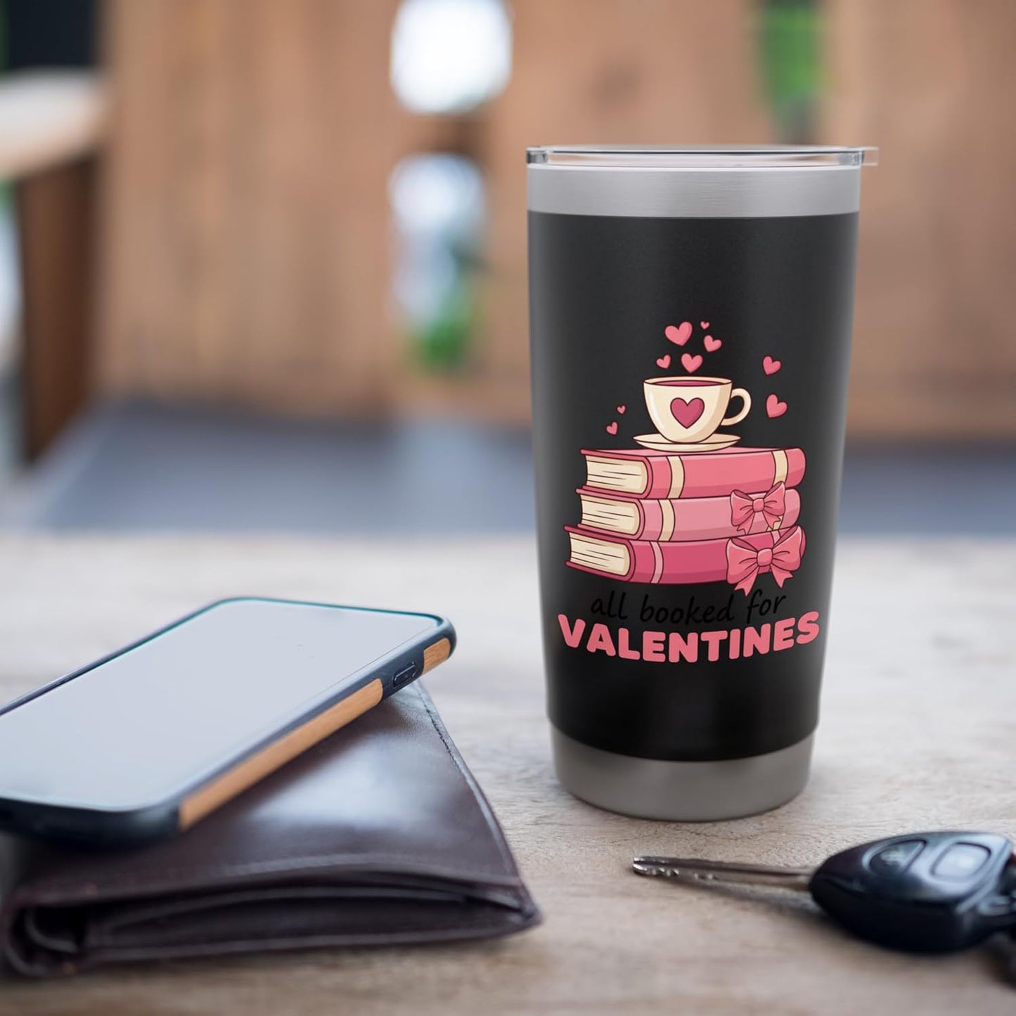 All Booked For Valentines Book Lover Reading Kids Valentine Stainless Steel Insulated Tumbler