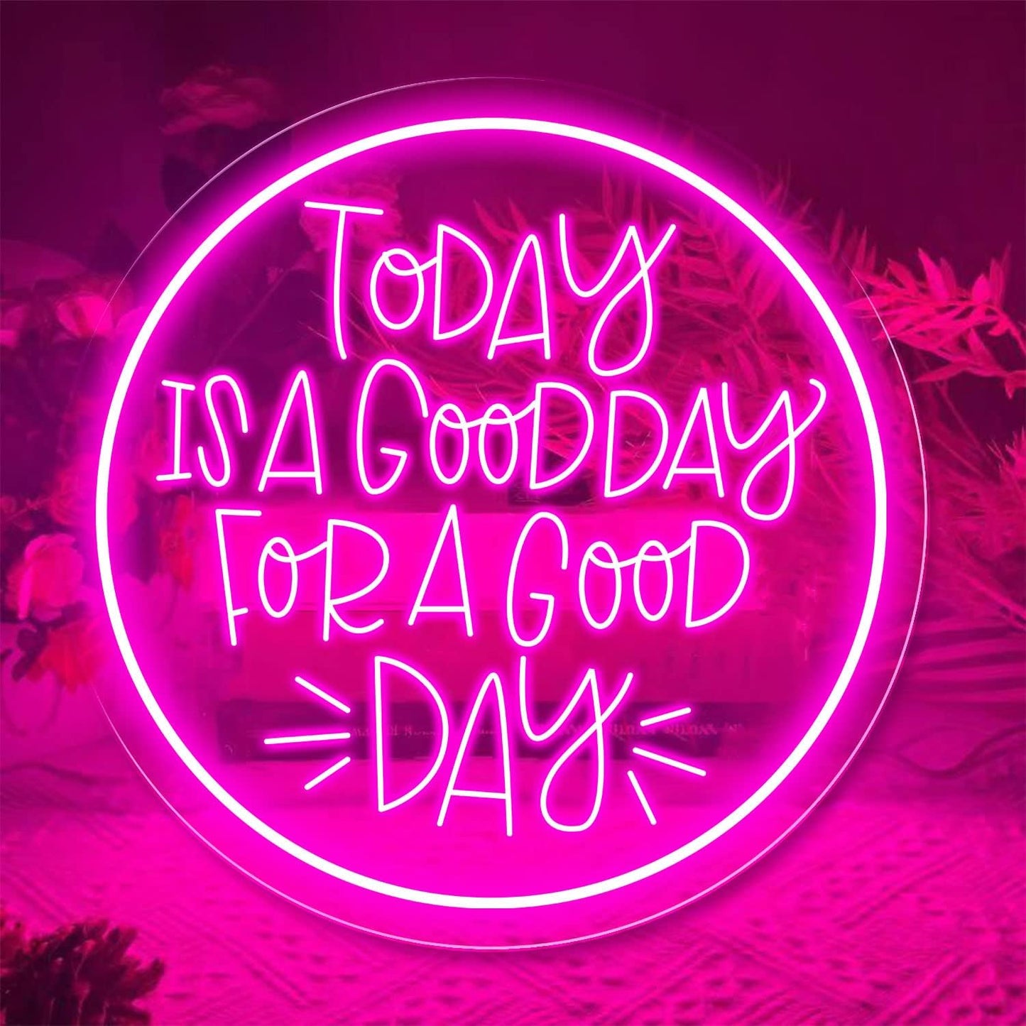 Neon Signs Today Is A Good Day for A Good Day LED Dimmable Neon Light Sign Neon Wall Decor Signs for Bachelorette Party Engagement Party First Birthday Favors Wedding Anniversary for Party Home Wall Wedding Decoration Art Gift （11.8*11.8inch）