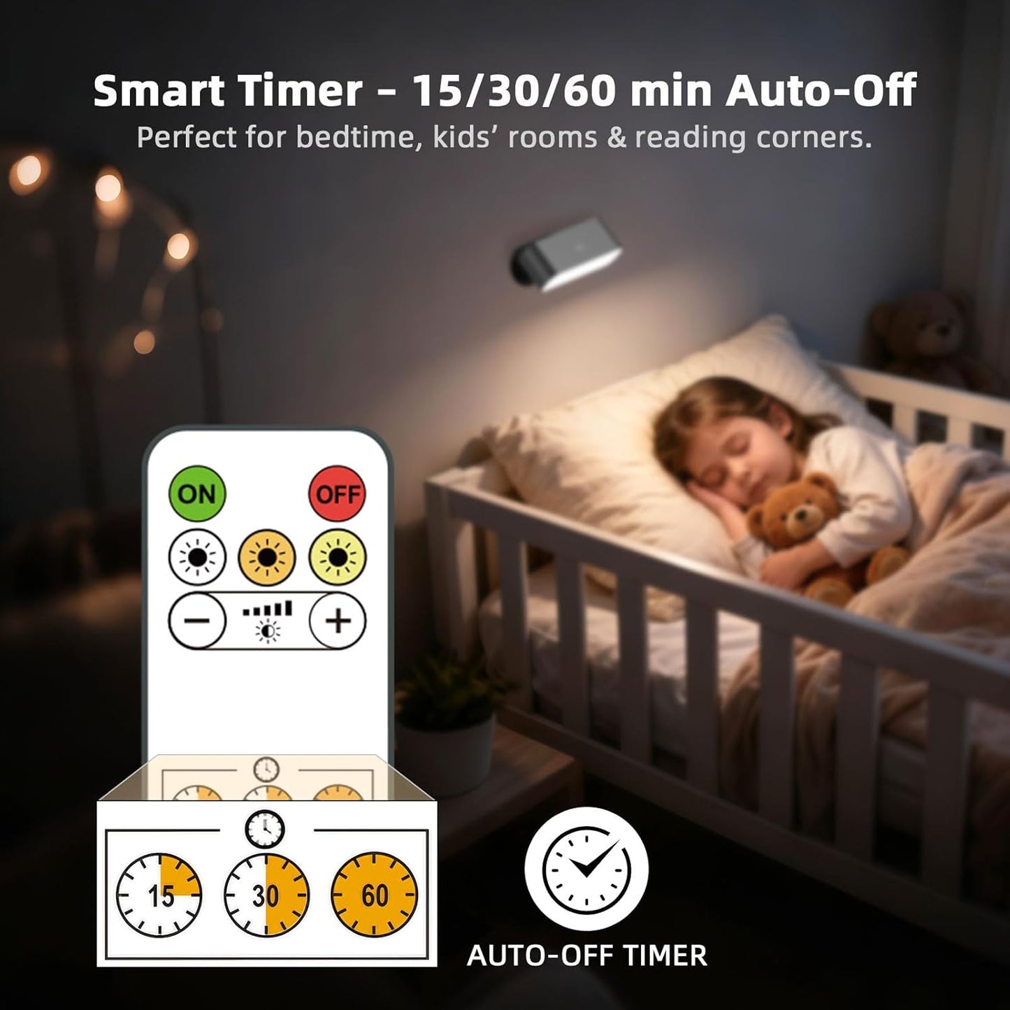 Wall Sconces Battery Operated with Timer, Rechargeable Wall Lights with Touch & Remote Control, Dimmable Stick On Wall Lights, Battery Powered Wall Lamp for Bedroom, Hallway