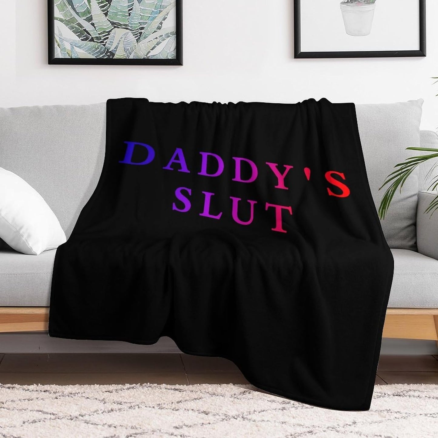Daddy's Slut Throw Blanket Soft Warm Flannel Bed Blanket for Couch Sofa