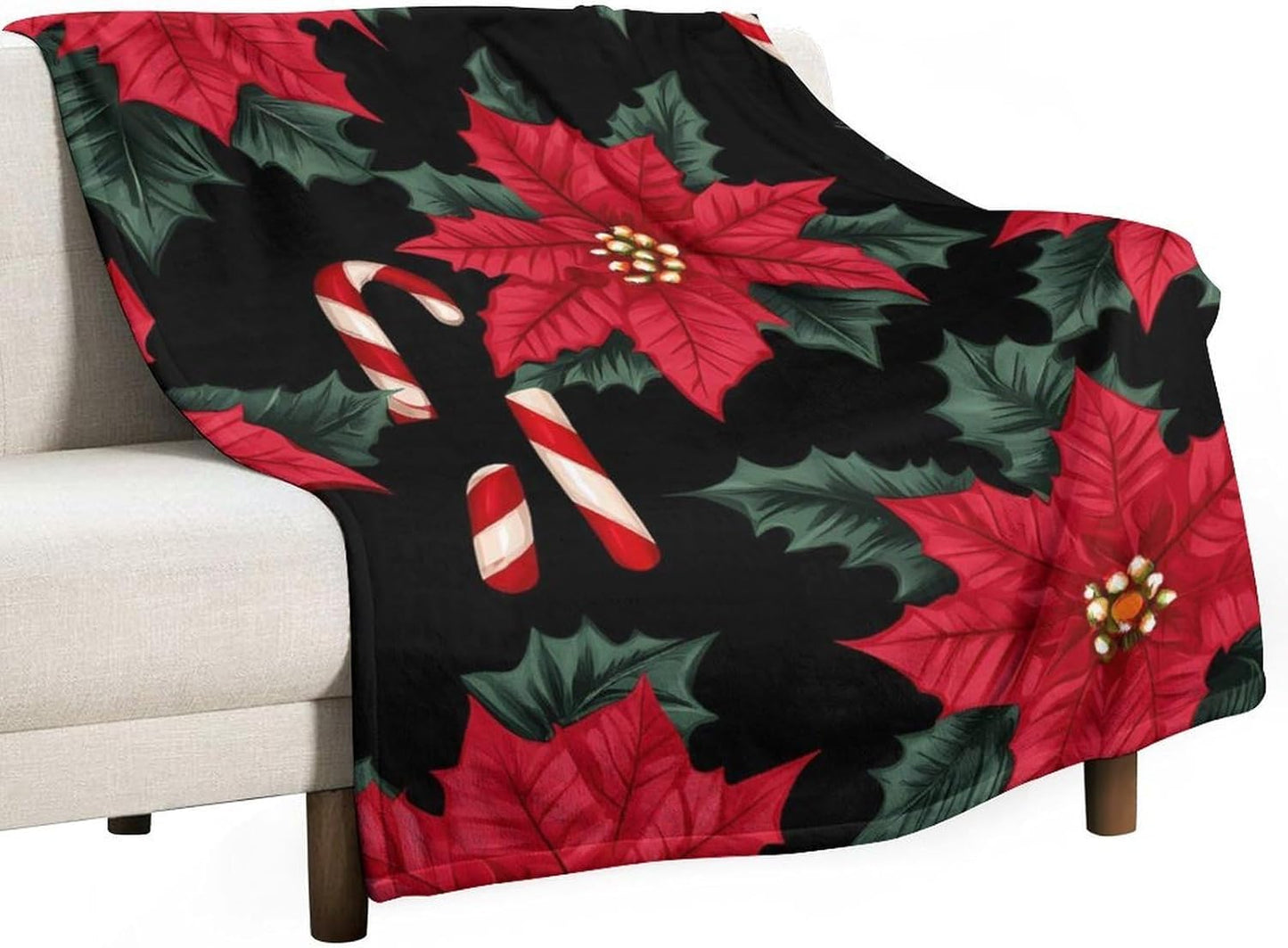 Floral Candy Throw Blanket for Couch Bed Plush Cozy Fuzzy Flannel Blanket for All Season 30"x40"