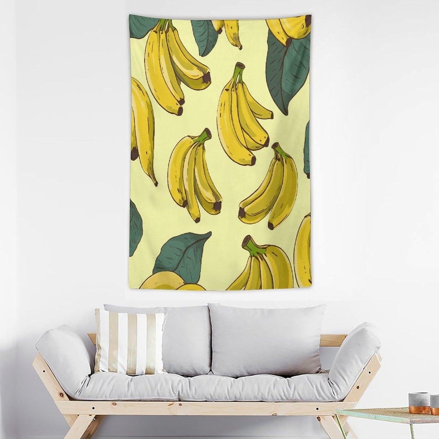 FodPand Banana Print Tapestry Anti-fading Wall Tapestry with Installation Kit Backdrop Banner Multipurpose Aesthetic Tapestries Boho Wall Art Hanging Decorative Blanket 40"x60"