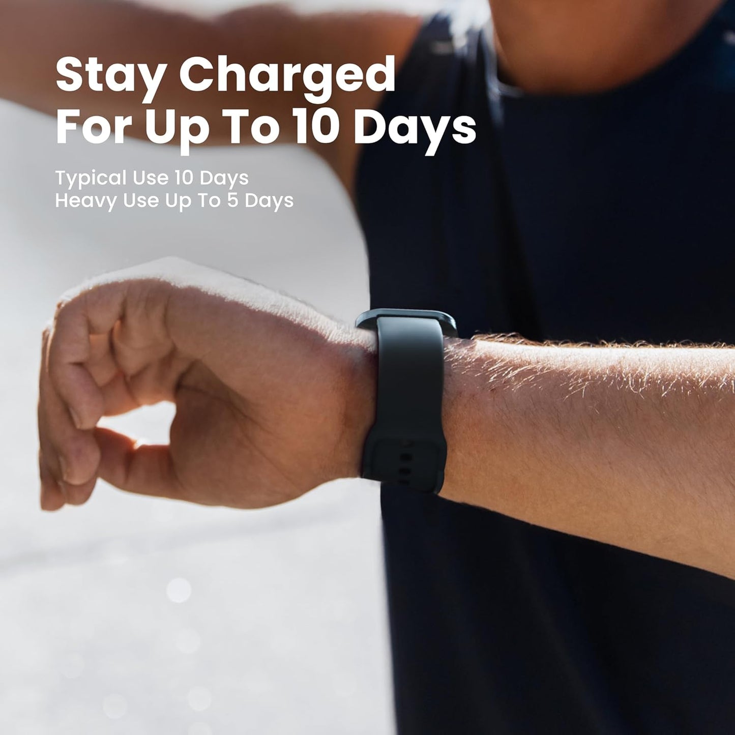 Amazfit Bip 5 Smart Watch 46mm, GPS, Amazon Alexa Built-in, Bluetooth Calling, 10-Day Battery, Heart-Rate & VO2 Max, Sleep Health Monitoring, AI Fitness Tracker App, for Android & iPhone, Black