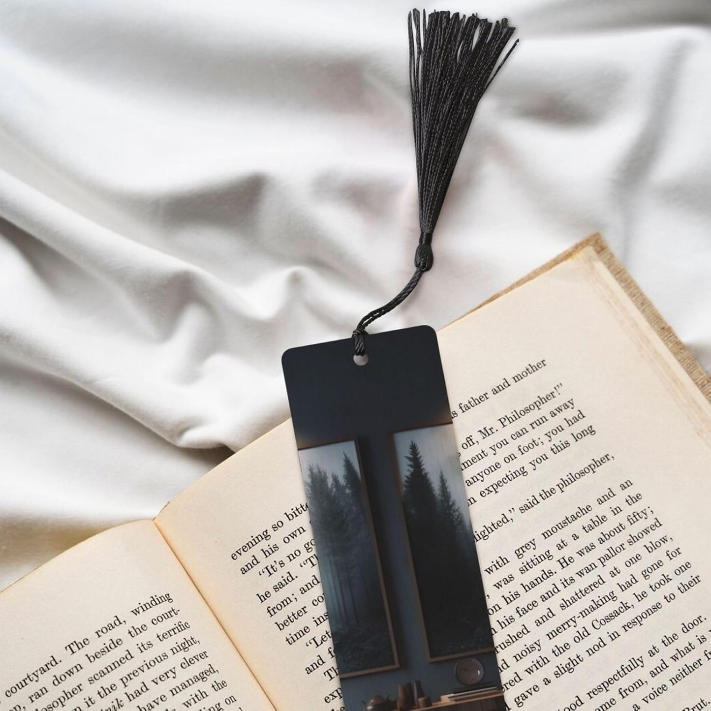 There are Chairs in The Room Bookmarks Gifts for Women Men, Wooden Bookmarks for Book Lovers, Vintage Book Marks Ornaments with Tassel, Unique Personalized Reading Page Markers Black