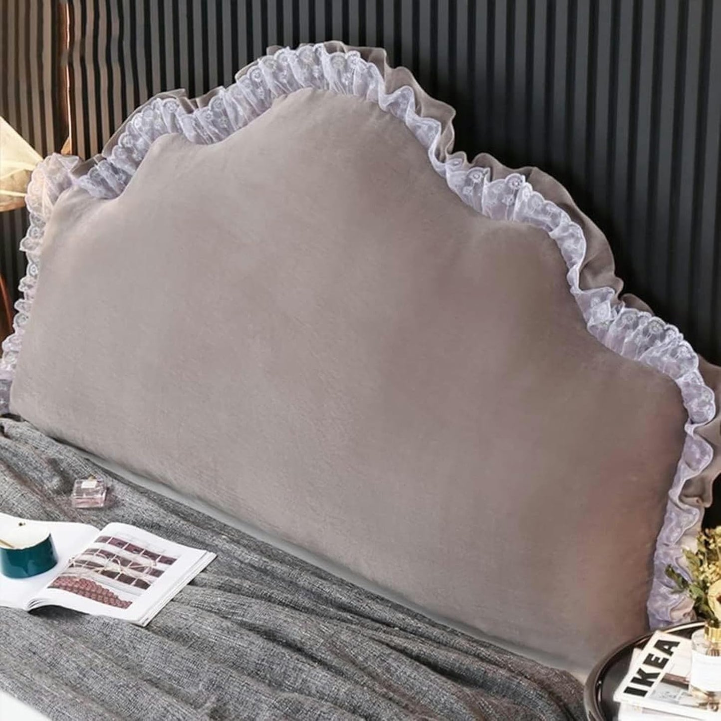 Soft Reading Bed Rest Pillow, Large Wedge Removable Pillow Twin Full Queen King Bunk Bed Cusion Backrest Support Cushion Bed Rest Pillows(Rose red,180 * 20 * 75cm)