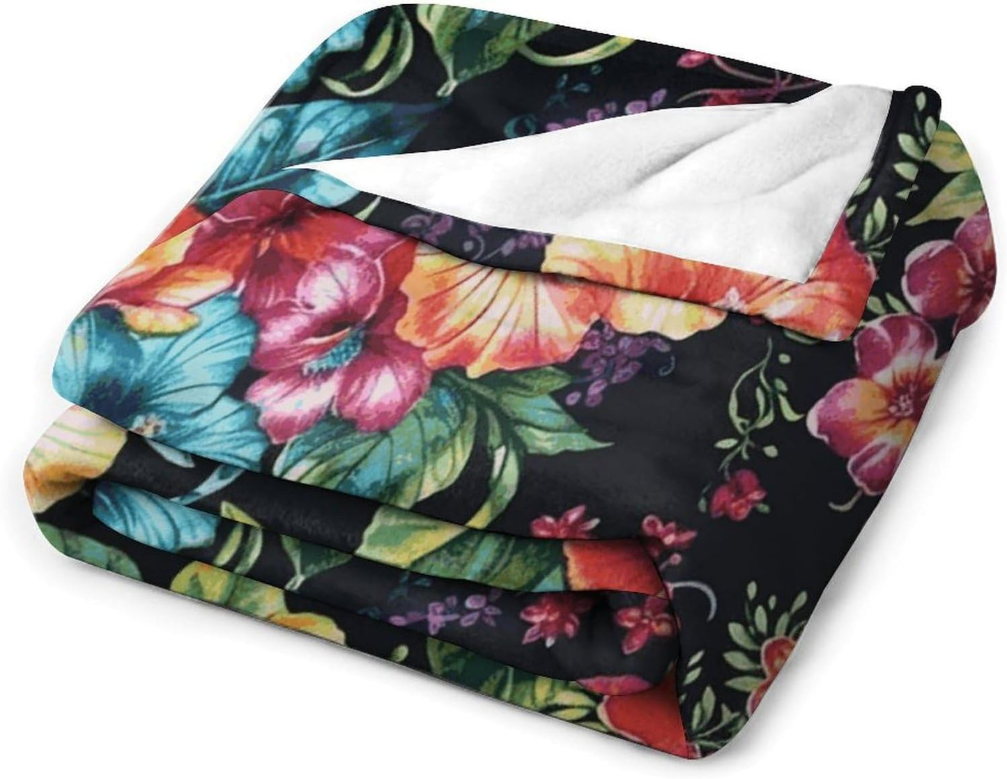 Beautiful Hibiscus Flower Throw Blanket for Couch Super Soft Warm Lightweight Throw Blankets Cozy Flannel Bed Blanket Cute Decorative Blankets for All Seasons Home Decor Gift 30"*40"（76 * 100cm）