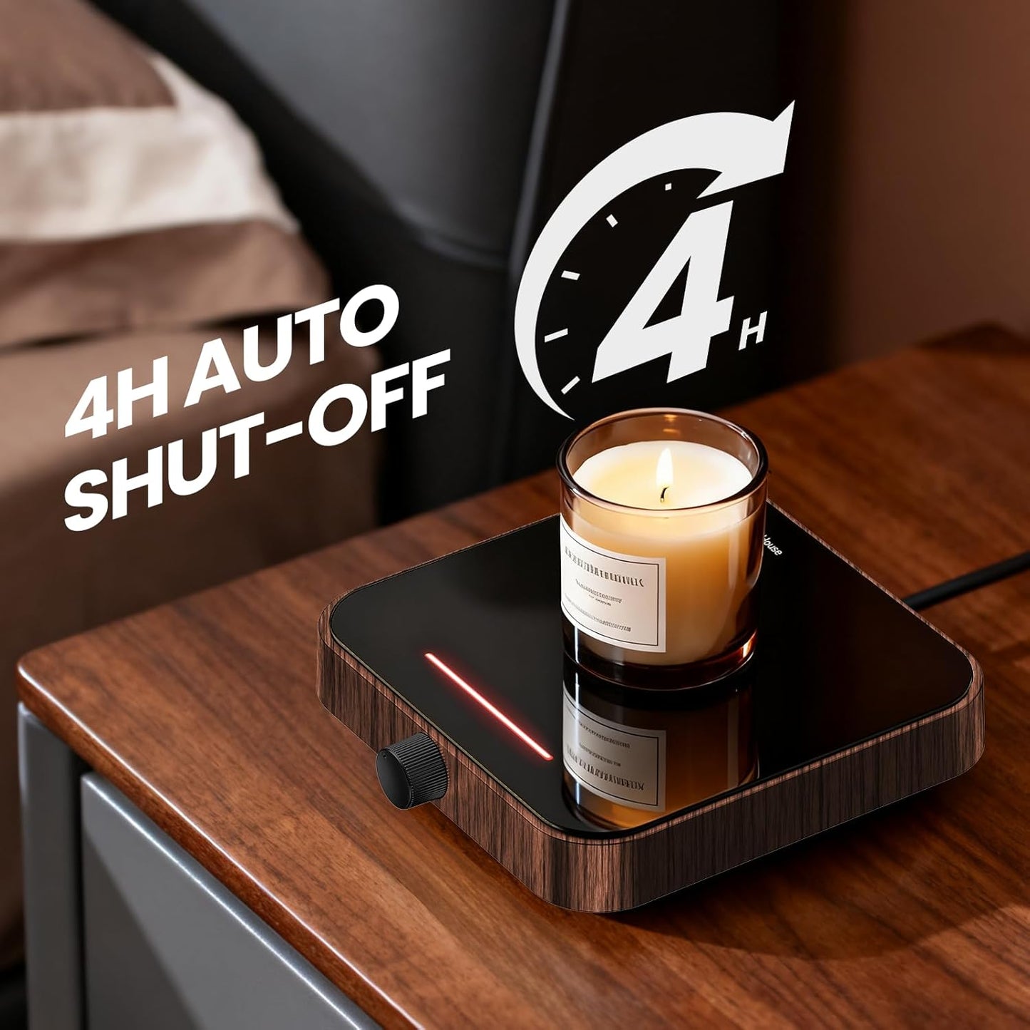 Maestri House Mug Warmer, Electric Coffee Cup Warmer for Desk with 3-Temp Settings,Auto Shut Off, Constant Temperature Heating for Beverage, Milk, Tea and Hot Chocolate at Home & Office (Wood Grain)
