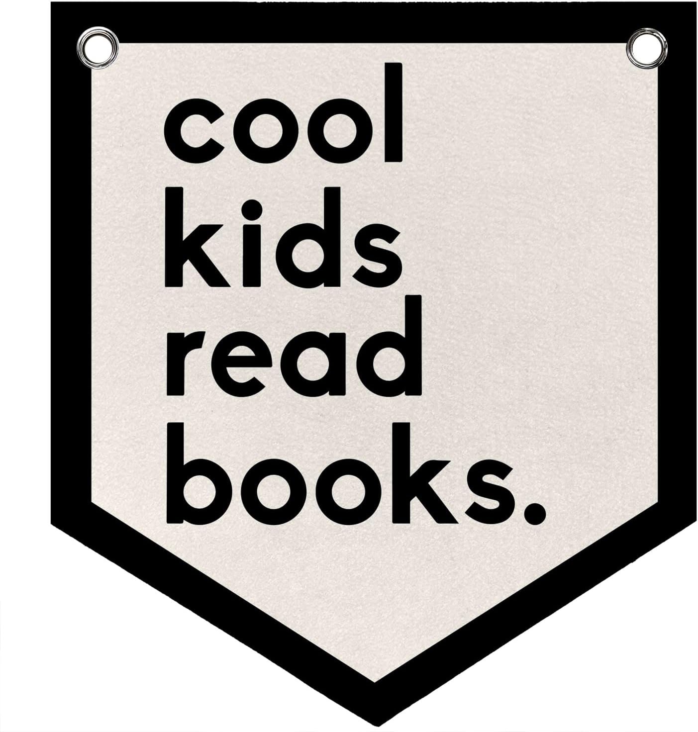 Cool Kids Read Books Nursery Reading Nook Decor Felt Pennant Banner Flag Wall Decor, Vintage Kids Toddler Room Reading Sign Wall Art Hanging, Classroom Decorations, 12x14 Inch