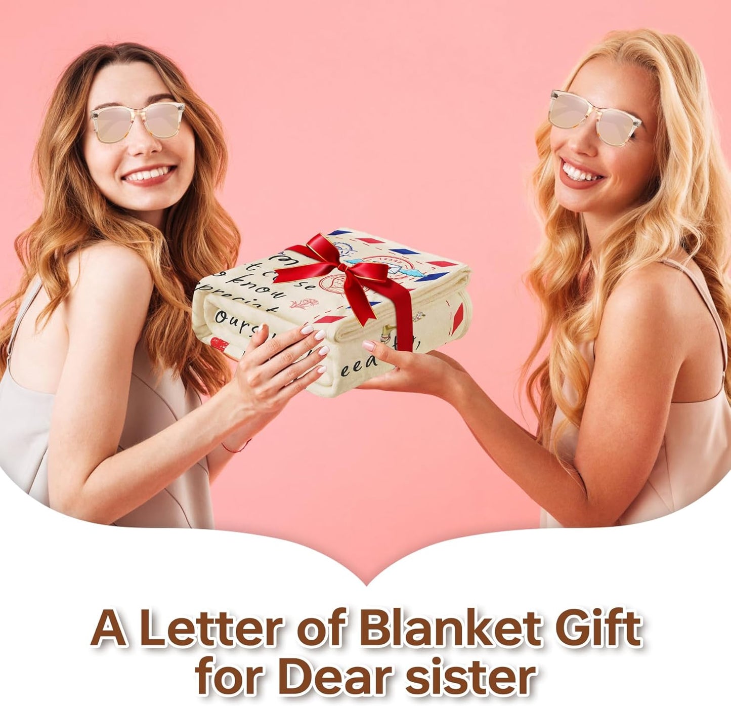 Sister Gifts Throw Blanket for Sisters Mother's Day,Sister Birthday Gifts,Super Soft Flannel Love Present A Letter Blankets with Butterfly 52"x60" for Christmas,Valentines Day,Bed,Couch