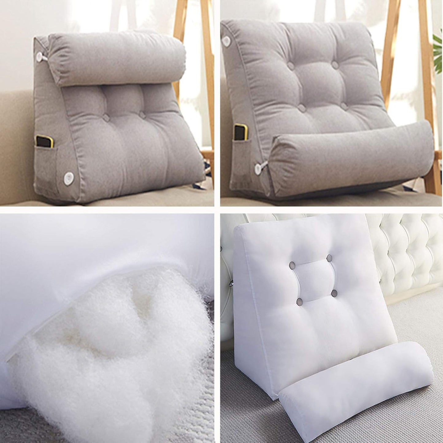 Reading Pillow Plump Polyester Fabric Lumbar Support Cushions Extra Large Reading for Bedroom Living Room 3 Colour 12Size (Colour: Green Size: 70 x 25 x 50 cm) (Green 50 x 25 x 50 cm)