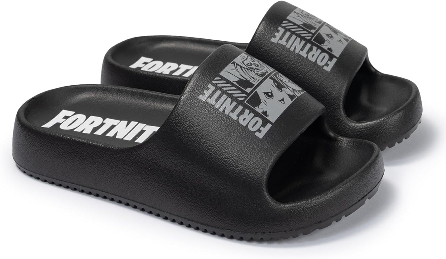 Fortnite Pool Slides Kids Sandals for Boys & Girls - Youth Pool Beach Water Shoes, Quick Dry Slip On Sizes 11/12 13/1 2/3 Summer Outdoor Footwear