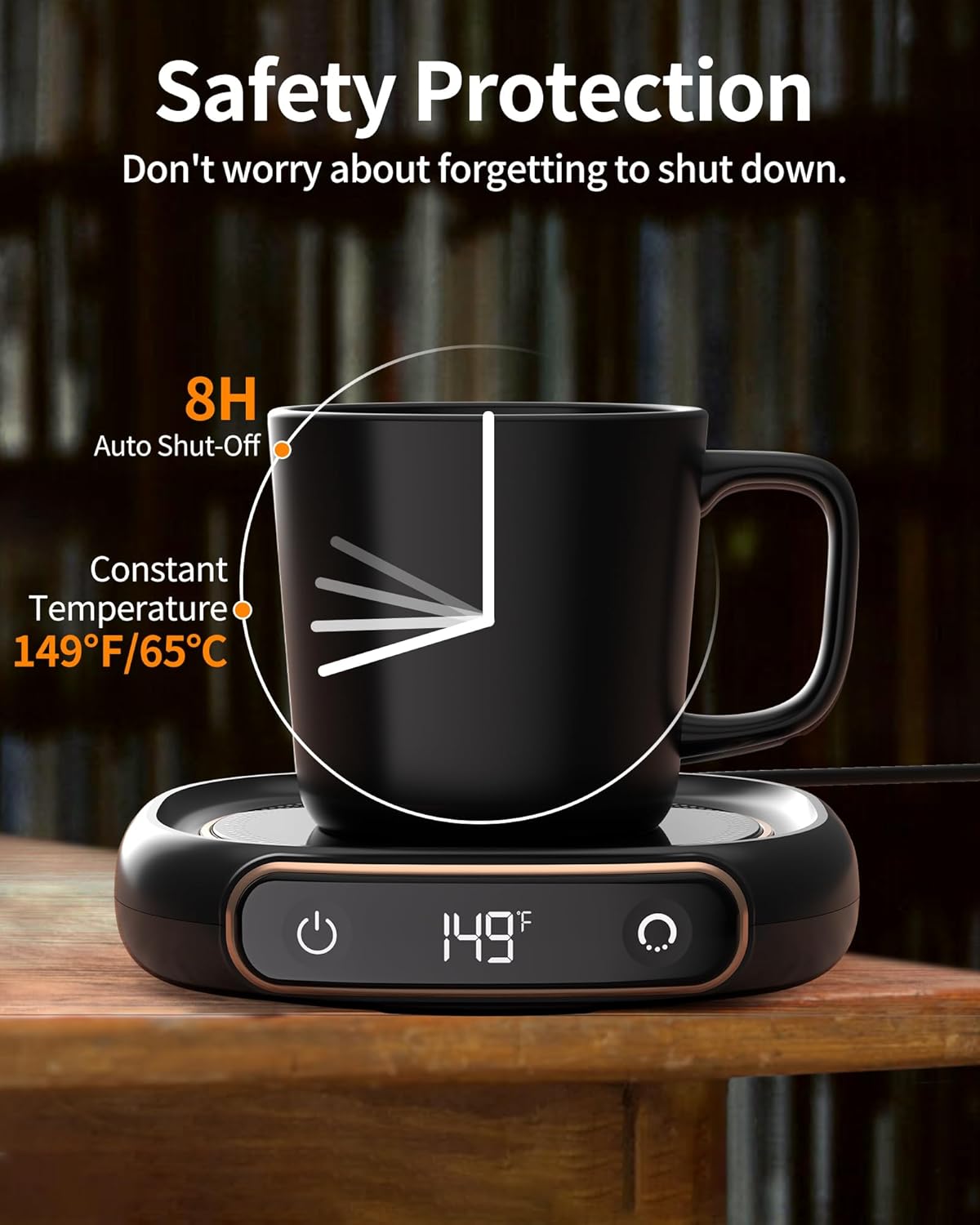 Lerat Coffee Mug Warmer, 3 Temp Settings & Auto Shut Off, Coffee Cup Warmer for Desk, Keep Beverage Warmer for Coffee/Tea/Milk, Coffee Accessories Ideal Gifts for Men Women Parents (No Cup)