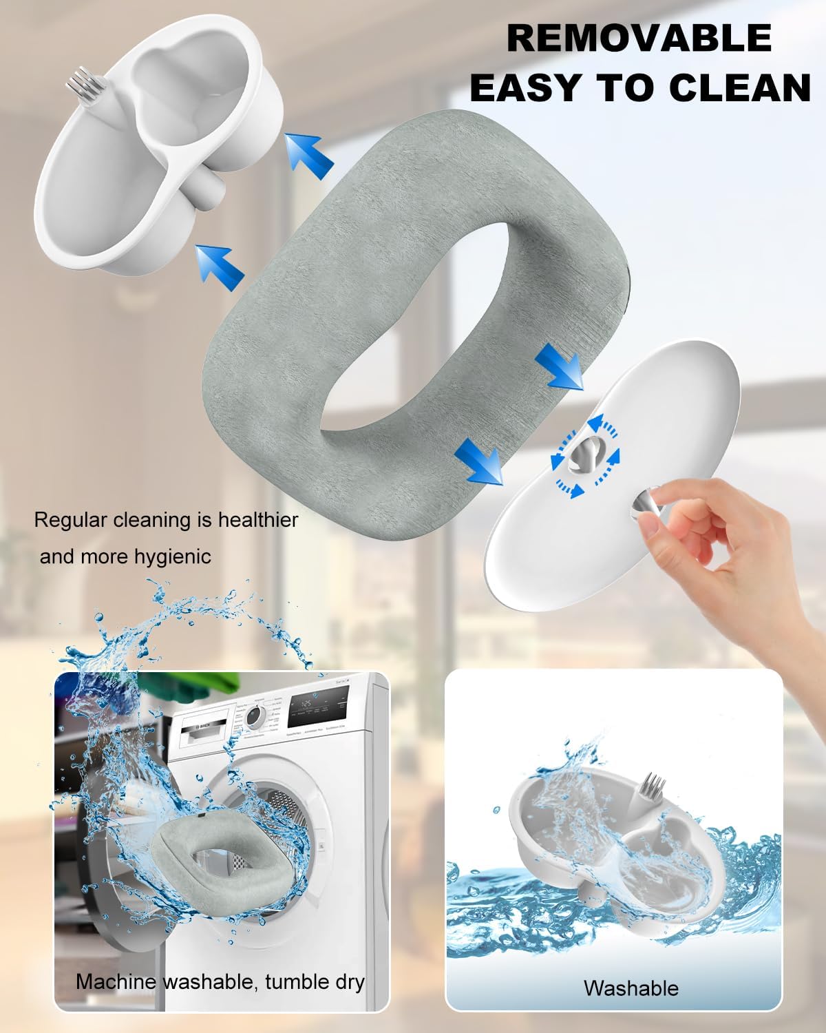 Tablet Pillow Stand [Organic Cotton & Food Grade Tray] Adjustable Kindle Pillow Stand Holder for Lap/Bed/Couch/Desk, Fits 4.7-15.6" iPad, Kindle, Galaxy Tab, Phone, Detachable Bowl