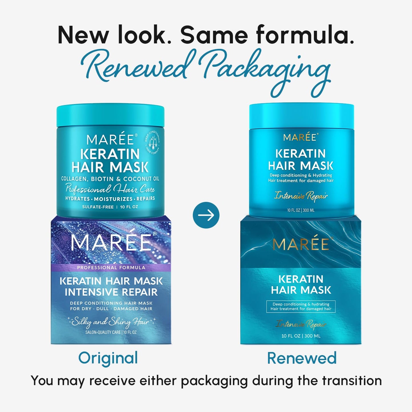 MAREE Deep Conditioning Hair Mask for Damaged Hair Treatment – Keratin Hair Care for Hydrating Growth Repair Moisturizing – Dry Curly Color Refreshing – Tratamiento Mascarilla Para el Cabello Seco