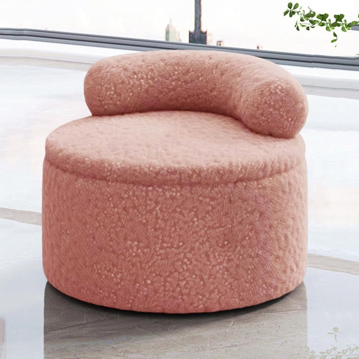Foot Stool Ottoman, Plush Round Footrest with Storage Compartment, Comfortable Foot Rest Ottoman for Back Support, Cooking with Compact Design, Heat Resistant Metal Grid, Home Furniture
