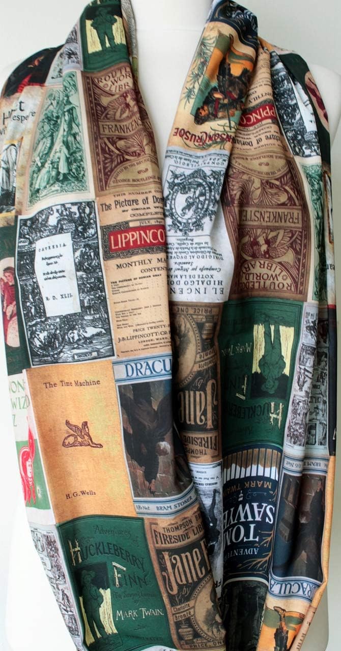 Etwoa's Literary Book Covers Infinity Scarf Circle Loop Scarf