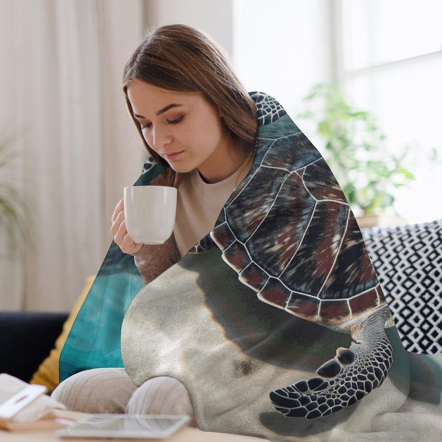 Sea Turtles Blanket Super Soft Lightweight Throw Blanket Cute Cozy Warm Bed Blanket Decorative Fuzzy Blanket All-Season Home Decor Gift for Sofa Couch Living Room 50"*60"（130 * 150cm）