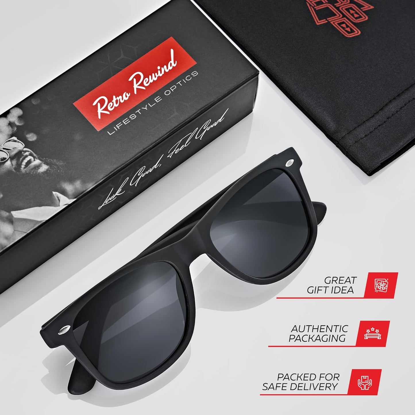 Retro Rewind Polarized Sunglasses for Men and Women - UV Protection Classic Sun Glasses