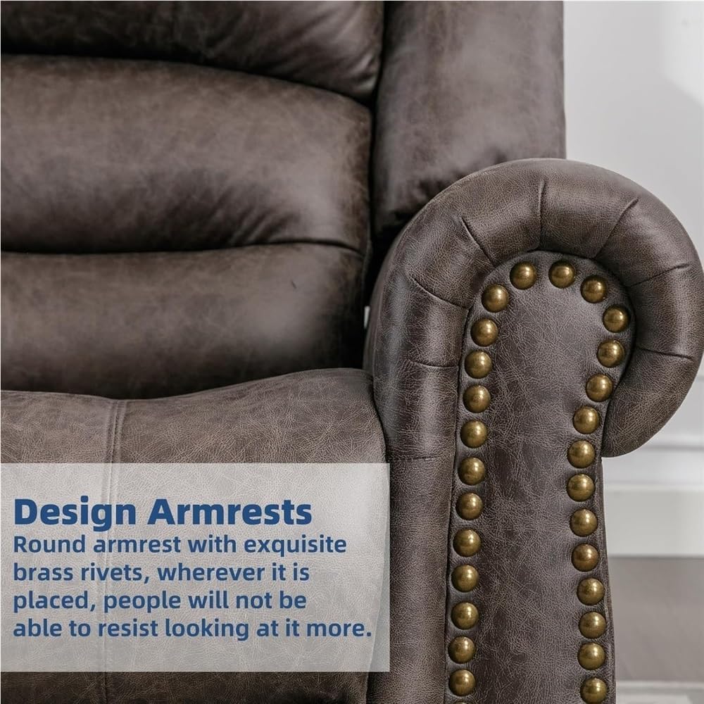 Power Recliner with Heat and Massage – Swivel Rocking Recliner Chair, USB Charging Ports, Side Storage Pockets, Manual Recline Option for Living Room, Home Theater, Office