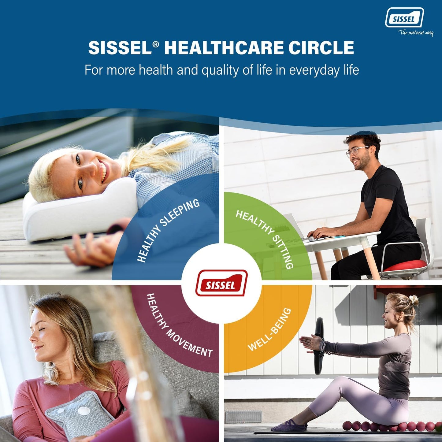 SISSEL Classic Neck Pillow Size M | Unique Incline for Disc & Vertebrae Relief | 5-Year Shape Stability Guarantee | Includes Washable Velour Cover | Dimensions: Approx. 47 x 33 x 11 cm