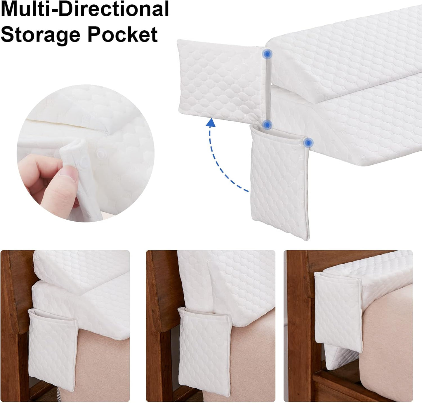 EUHAMS King Size Bed Wedge Pillow - Bed Gap Filler Mattress Wedge Headboard Pillow Close The Gap 0-7" Between Your Headboard and Mattress or Wall for Sleeping Backrest Pillow (White 76"x10"x6")