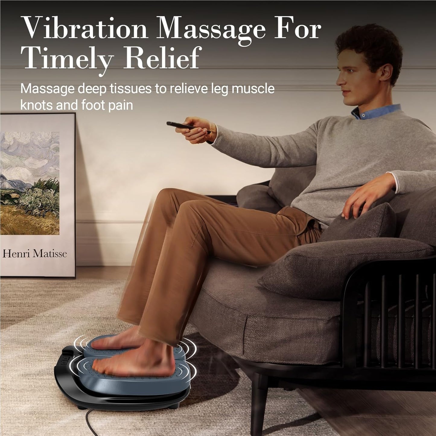 Foot Massager for Neuropathy FSA Eligible HSA, Adjustable Vibration Foot Massager with Heat & Remote Control, Electric Feet Massager for Legs Circulation, Plantar Fasciitis Pain, Stress Relief