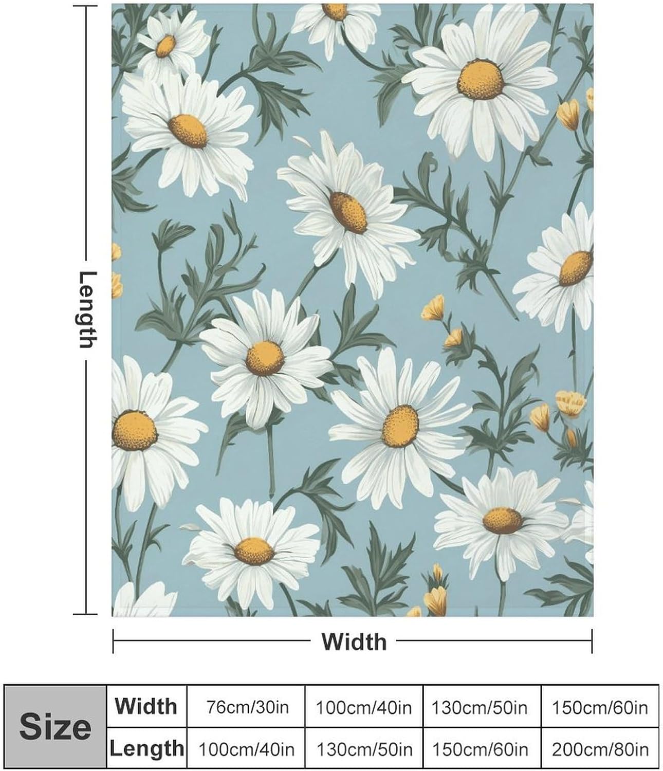 Daisy Throw Blanket for Couch Super Soft Warm Lightweight Throw Blankets Cozy Flannel Bed Blanket Cute Decorative Blankets for All Seasons Home Decor Gift 60"*80"（150 * 200cm）