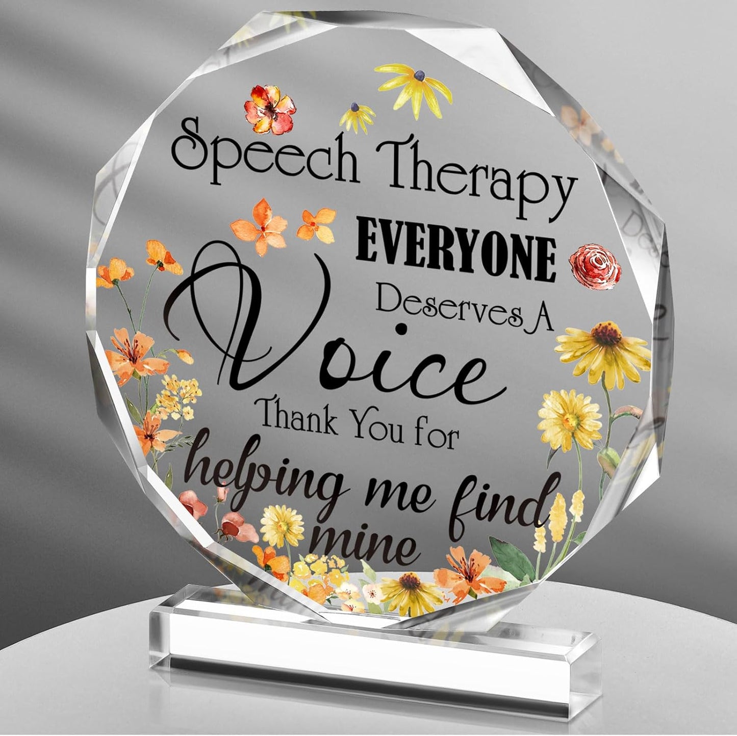 Speech Therapist Gifts Acrylic Desk Gifts Decor Sign Teacher Appreciation Thank You Plaque for Women Men Birthday Retirement Plaque Present for Friends Coworkers Bosses Home Office