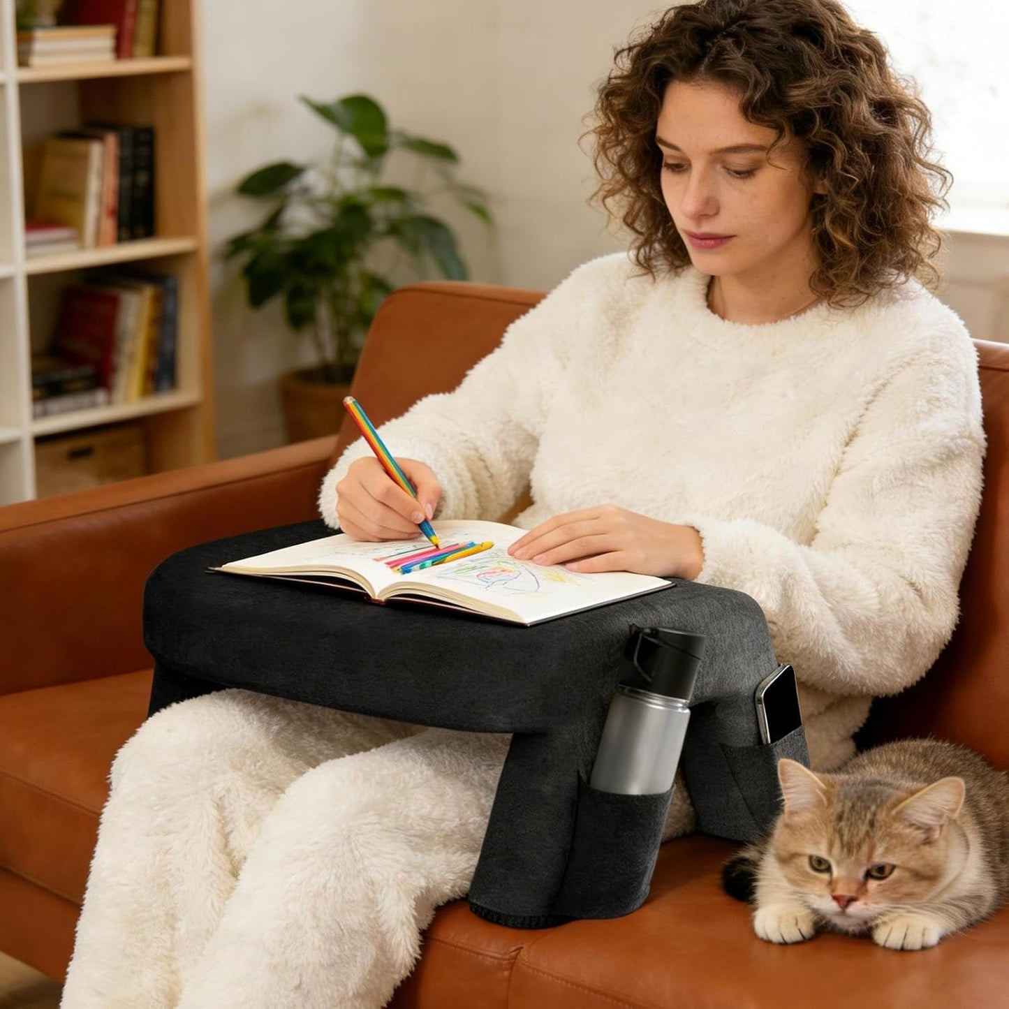 Lap Desk Pillow - Non Slip Ergonomic Large Washable - Bed Cushion Laptop Pillow for Lap - for Working Crocheting Playing Game Sitting Floor Couch Book Laptop Tablet Computer