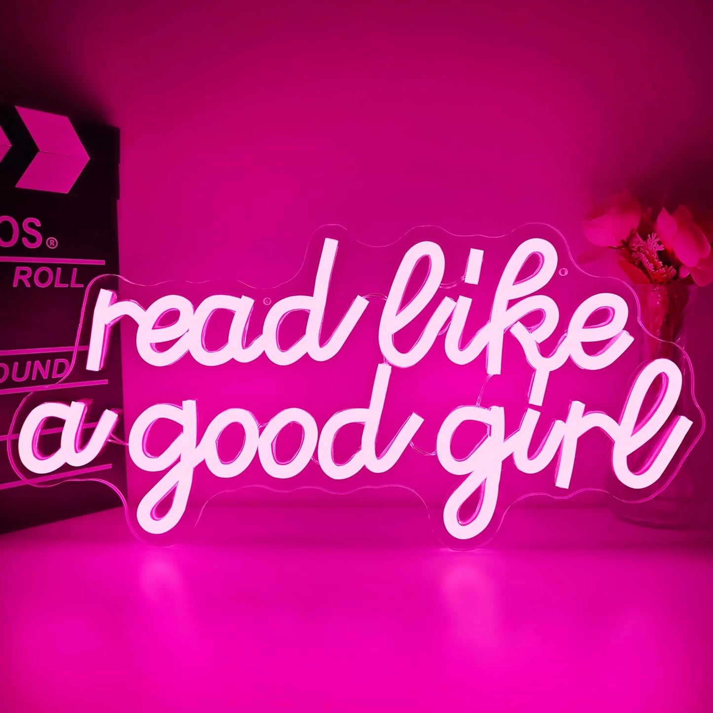 Read Like a Good Girl Neon Sign for Wall Decor Led Sign for Home Library Dimmable Reading Neon Light Up Signs for Reading Room Bookshelf Decorations Gifts for Book Lover Bookworm