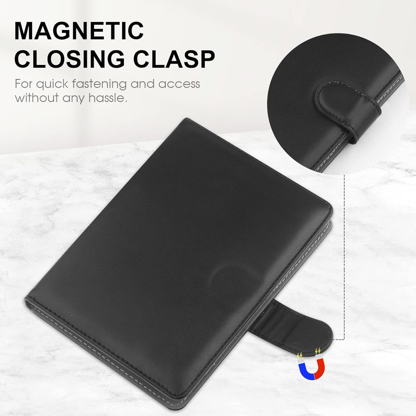 Universal Case for 6.8",7" eReader,Compatible with Kindle/Kobo Clara HD/Kobo Clara 2E/Paperwhite/Pocketbook/Tolino eReader,Leather Stand Cover for 6"-7'' E-Book Reader,Black